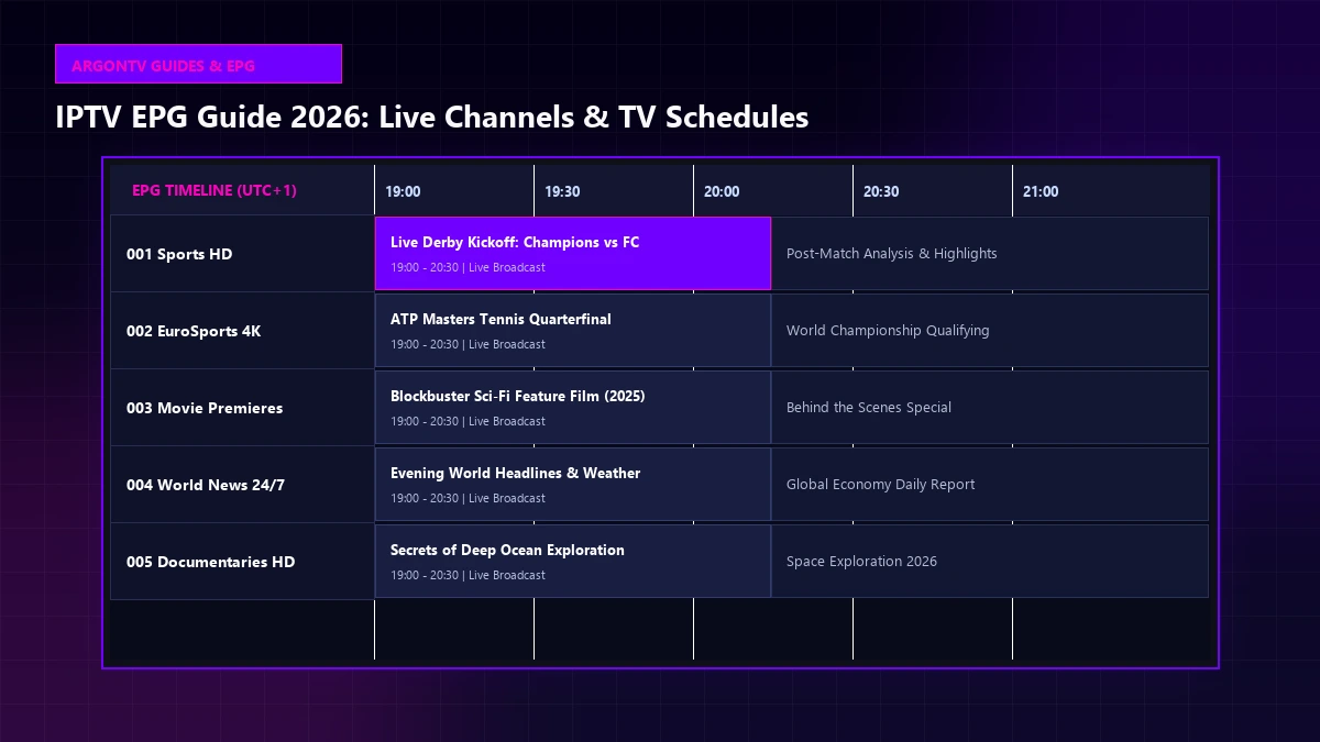 IPTV EPG Guide in 2026: How to Find Live Channels, Sports and TV Schedules